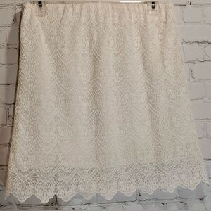 J. Crew Factory Embroidered Scallop Hem Lace Skirt